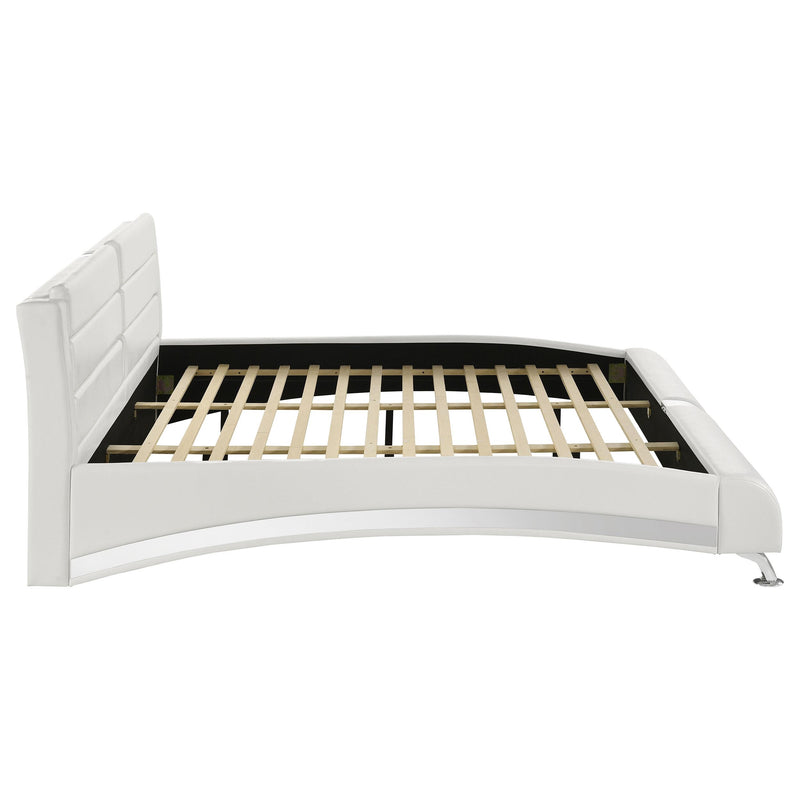 Coaster Furniture Jeremaine 300345KW Upholstered California King Sleigh Bed - White IMAGE 5