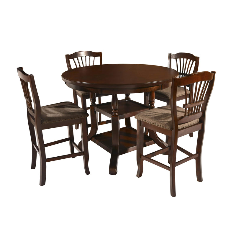 New Classic Furniture Round Bixby Counter Height Dining Table with Pedestal Base D2541-12 IMAGE 4