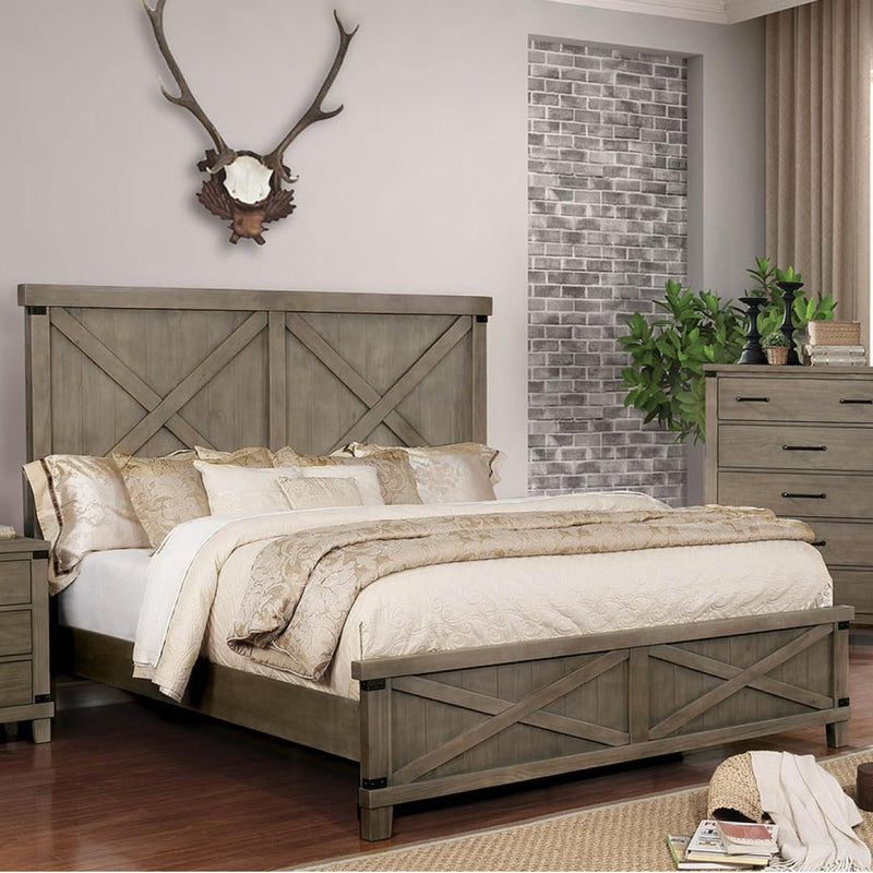 Furniture of America Bianca King Panel Bed CM7734GY-CK-BED IMAGE 1