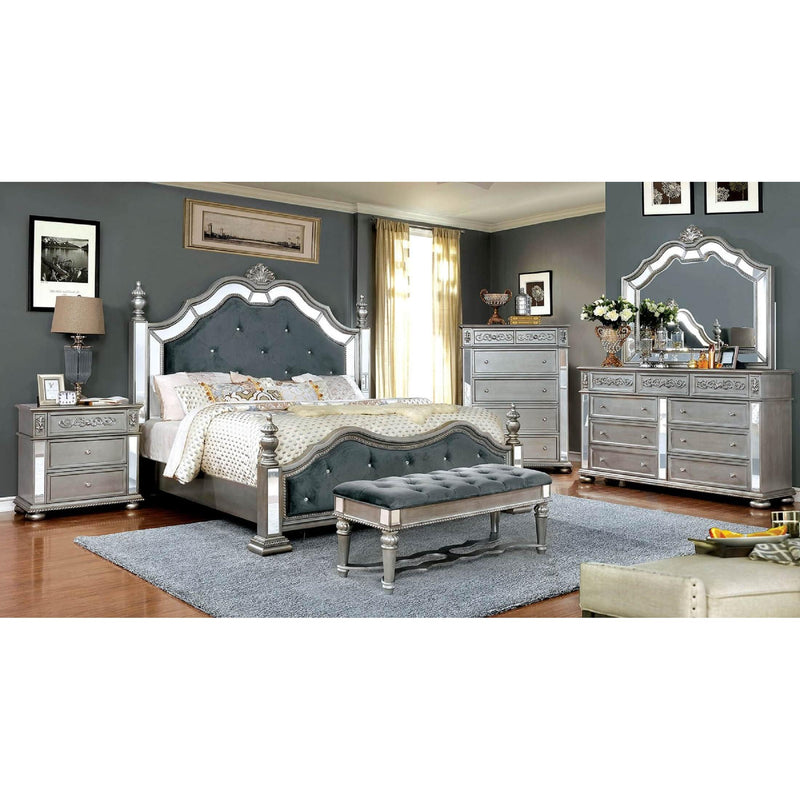 Furniture of America Azha California King Upholstered Poster Bed CM7194CK-BED IMAGE 4