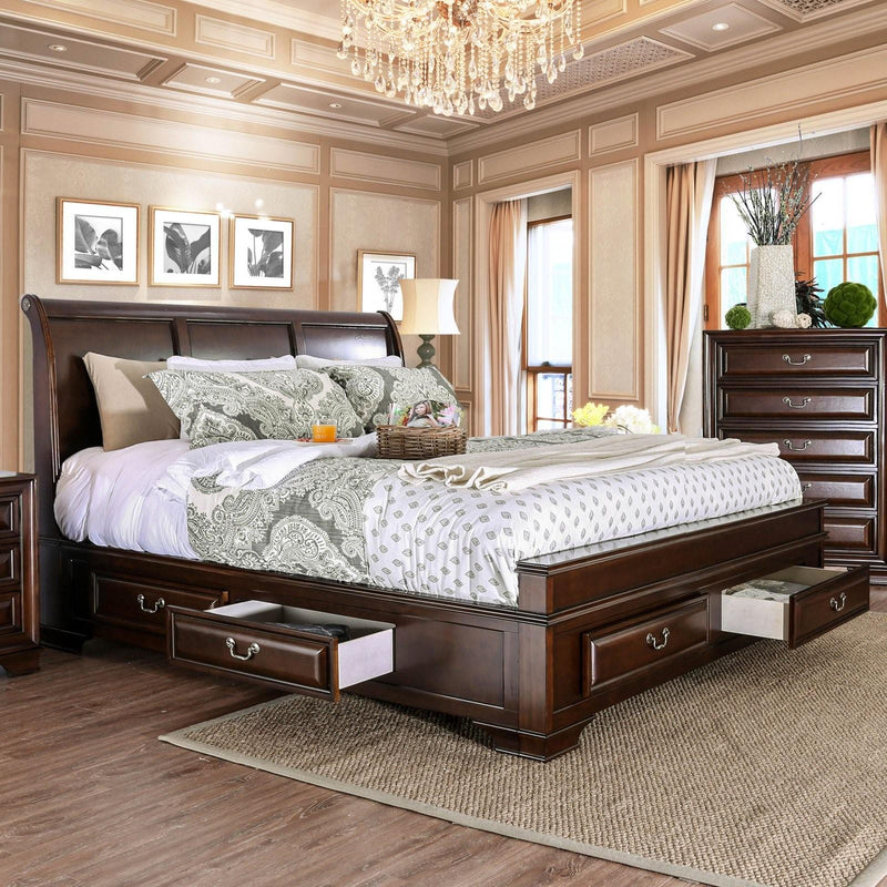 Furniture of America Brandt California King Sleigh Bed with Storage CM7302CH-CK-BED IMAGE 1