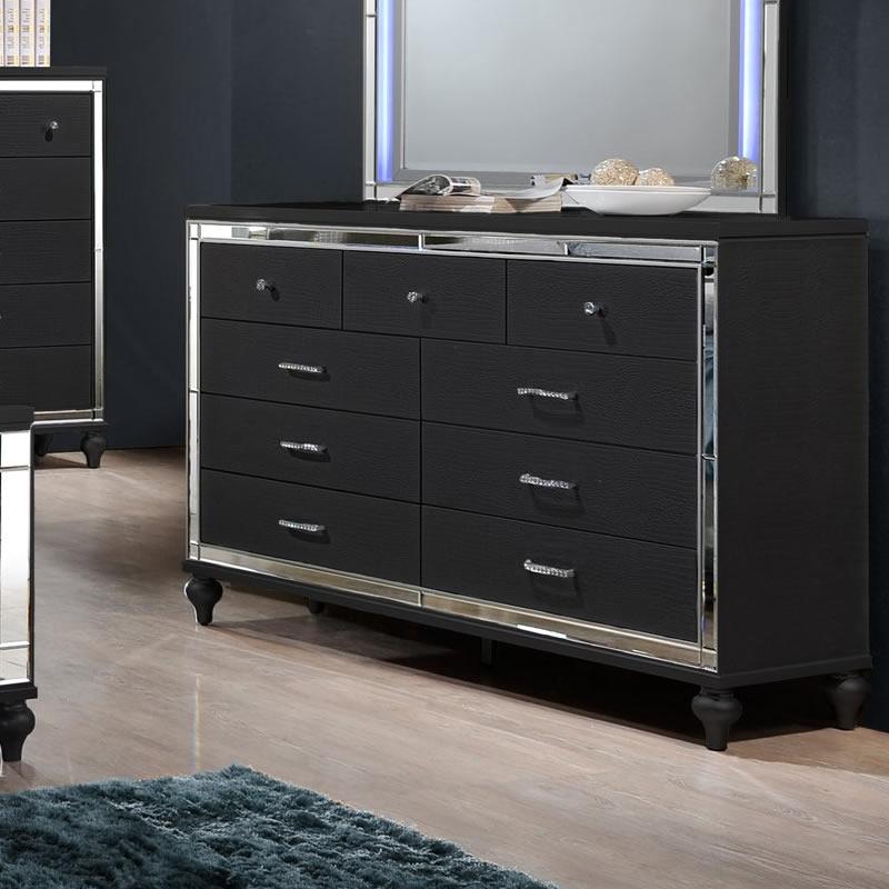 New Classic Furniture Valentino Black 9-Drawer Dresser BA9698B-050 IMAGE 1