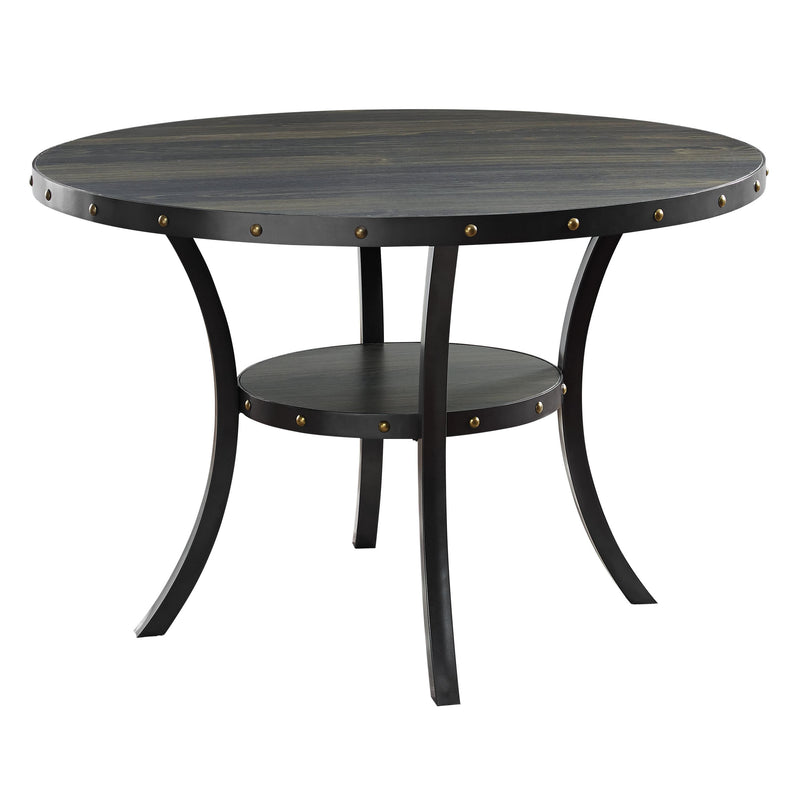 New Classic Furniture Round Crispin Dining Table with Pedestal Base D162-DT-SMK IMAGE 1