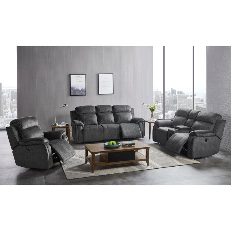 New Classic Furniture Tango Power Reclining Fabric and Leather Look Loveseat U396-25P1-SHW IMAGE 11