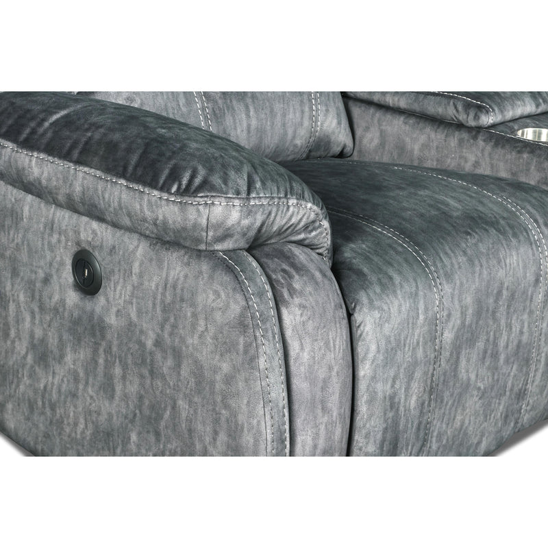 New Classic Furniture Tango Power Reclining Fabric and Leather Look Loveseat U396-25P1-SHW IMAGE 7