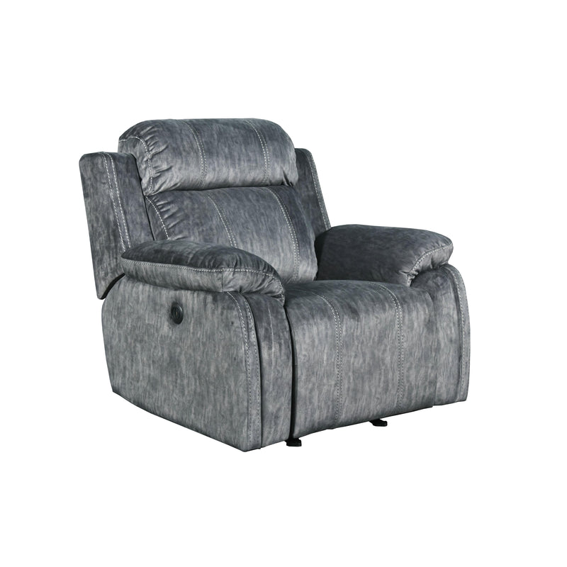 New Classic Furniture Tango Power Glider Fabric and Leather Look Recliner U396-13P1-SHW IMAGE 2