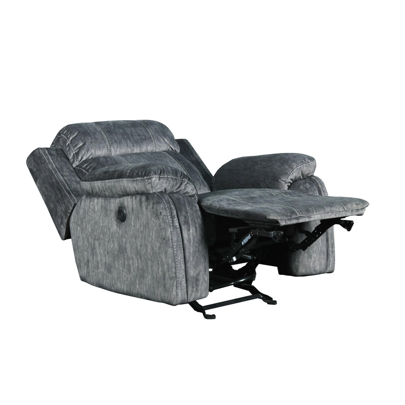 New Classic Furniture Tango Power Glider Fabric and Leather Look Recliner U396-13P1-SHW IMAGE 4