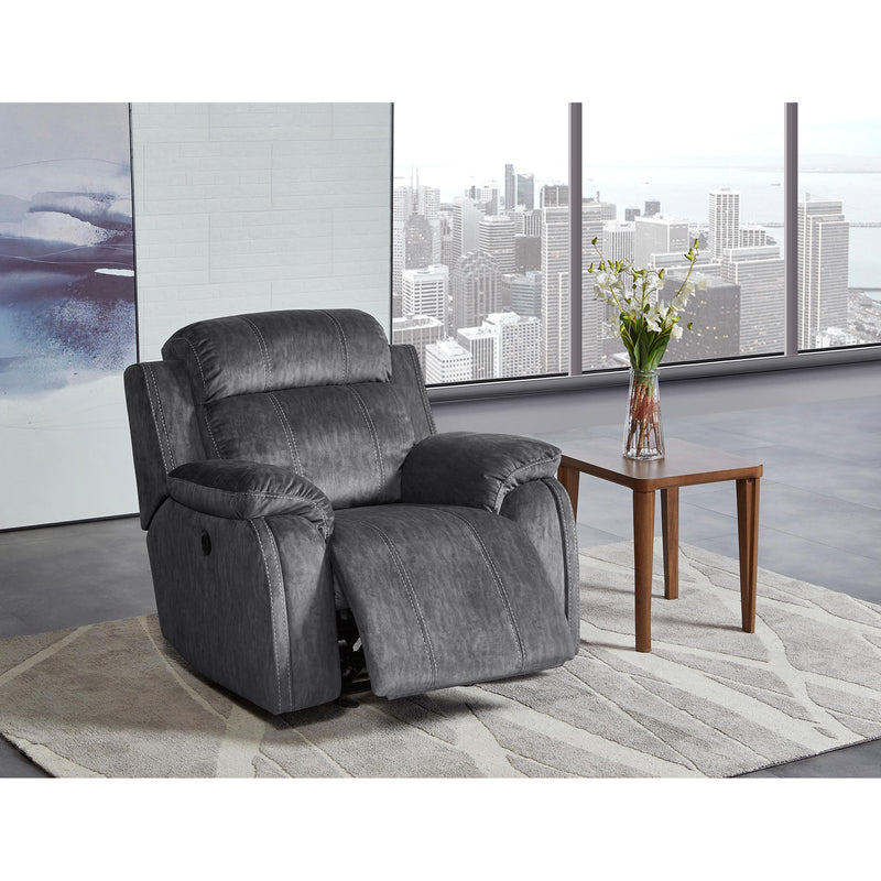 New Classic Furniture Tango Power Glider Fabric and Leather Look Recliner U396-13P1-SHW IMAGE 9