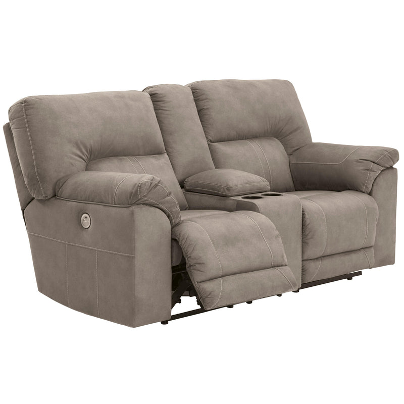 Benchcraft Cavalcade Power Reclining Leather Look Loveseat 7760196 IMAGE 3