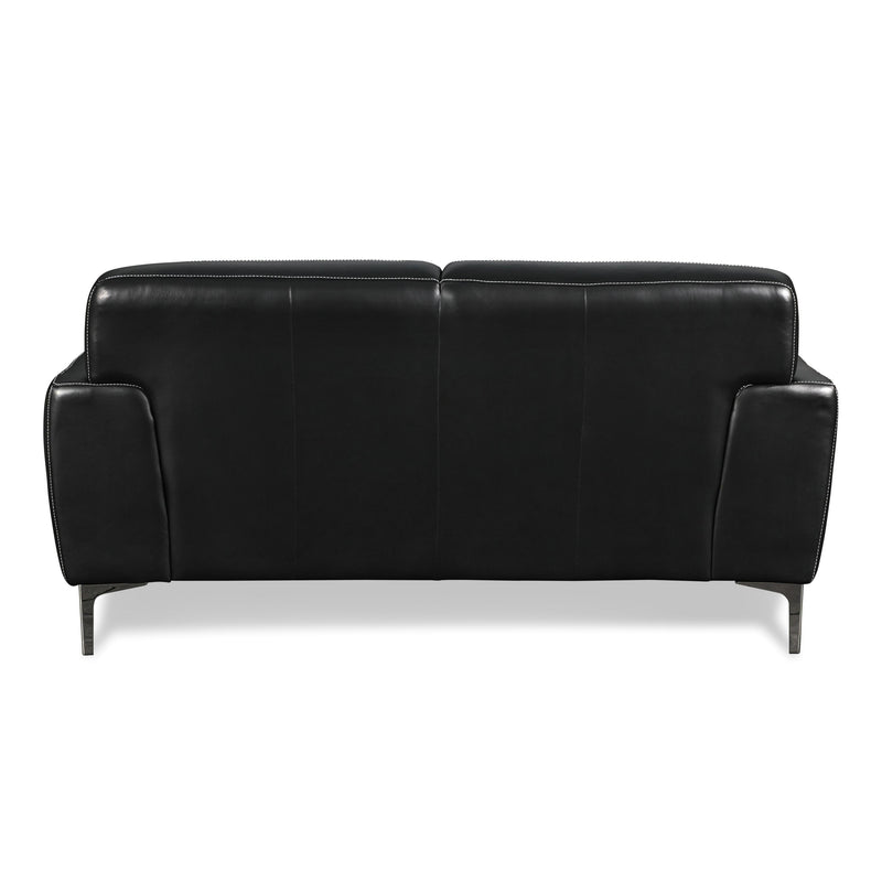 New Classic Furniture Carrara Stationary Leather Loveseat L986-20-BLK IMAGE 3