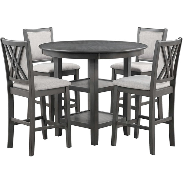 New Classic Furniture Amy 5 pc Counter Height Dinette D3651-52S-GRY IMAGE 1