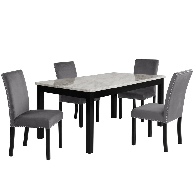 New Classic Furniture Round Celeste Dining Table with Marble Top D400-10 IMAGE 5