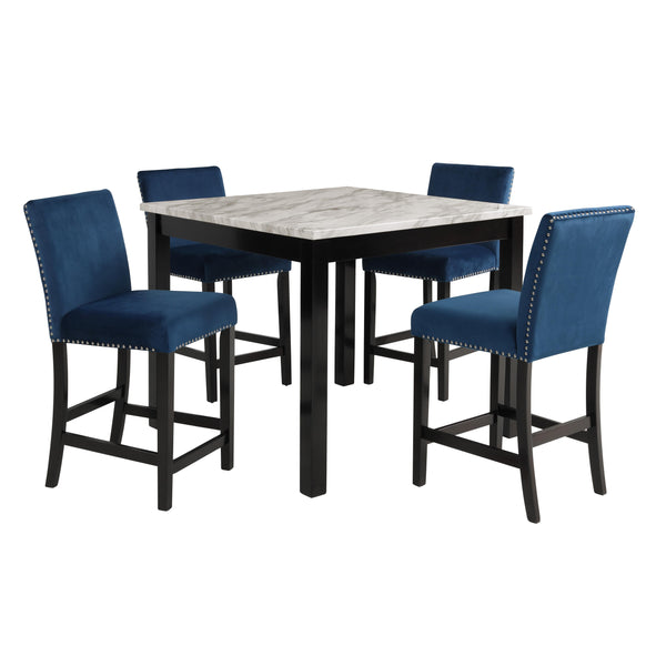 New Classic Furniture Celeste 5 pc Counter Height Dinette D400-52S-BLU IMAGE 1