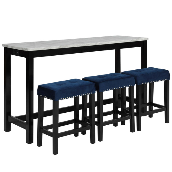 New Classic Furniture Celeste 4 pc Counter Height Dinette D400-B3S-BLU IMAGE 1