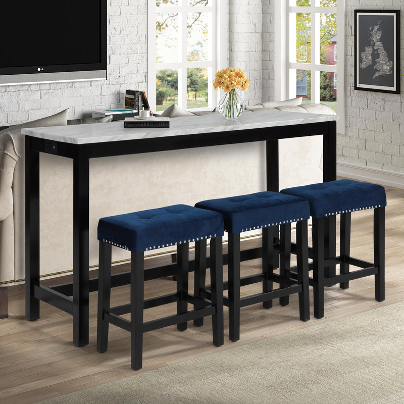 New Classic Furniture Celeste 4 pc Counter Height Dinette D400-B3S-BLU IMAGE 8