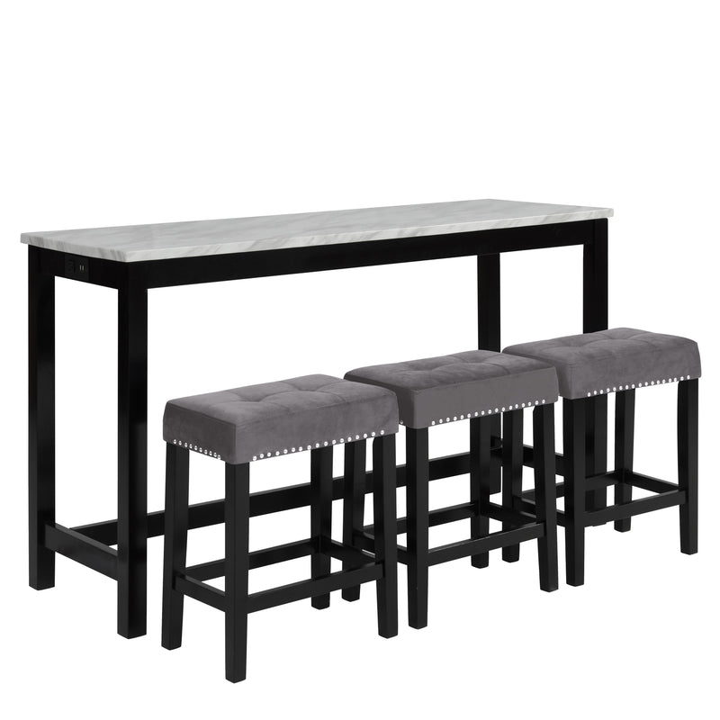 New Classic Furniture Celeste 4 pc Counter Height Dinette D400-B3S-GRY IMAGE 1