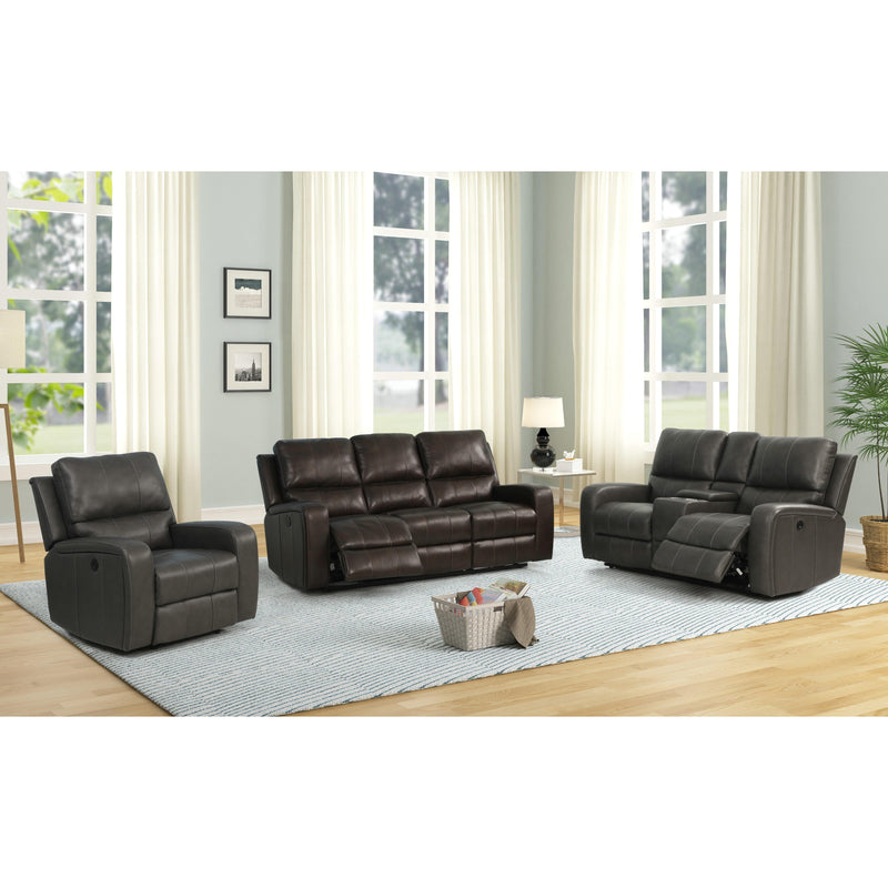 New Classic Furniture Linton Reclining Leather Loveseat L1721-25-DGR IMAGE 3