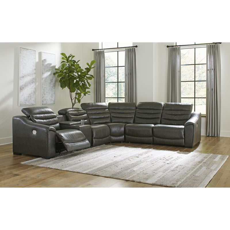 Signature Design by Ashley Center Line Power Reclining Leather Look 6 pc Sectional U6340458/U6340457/U6340431/U6340477/U6340446/U6340462 IMAGE 3