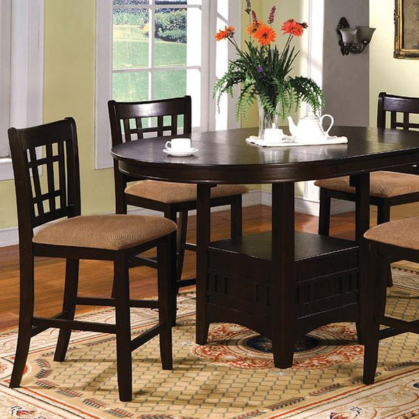 Furniture of America Oval Metropolis Counter Height Dining Table with Pedestal Base CM3032PT IMAGE 1