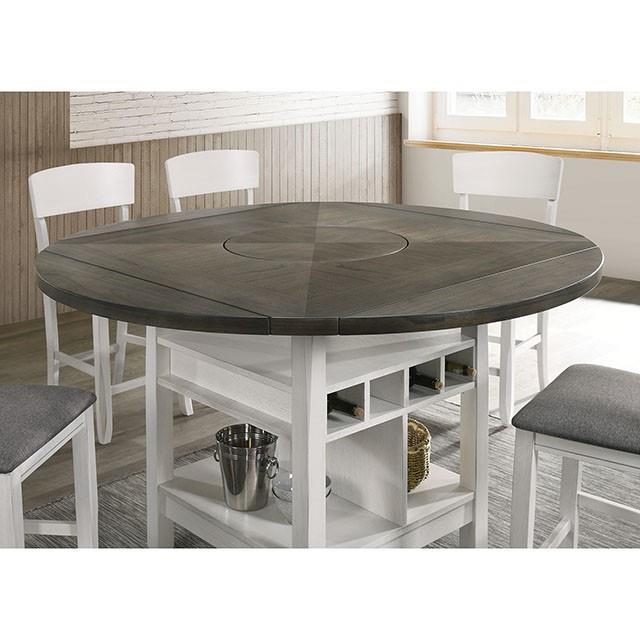 Furniture of America Round Stacie Counter Height Dining Table CM3733WG-RPT-TABLE IMAGE 4