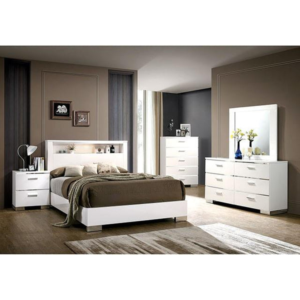 Furniture of America Carlie California King Bookcase Bed CM7049WH-CK-BED IMAGE 1