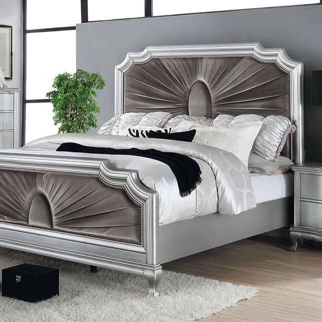 Furniture of America Aalok Queen Upholstered Panel Bed CM7864Q-BED IMAGE 1