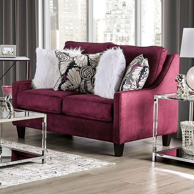 Furniture of America Jillian Stationary Fabric Loveseat SM8016-LV IMAGE 1
