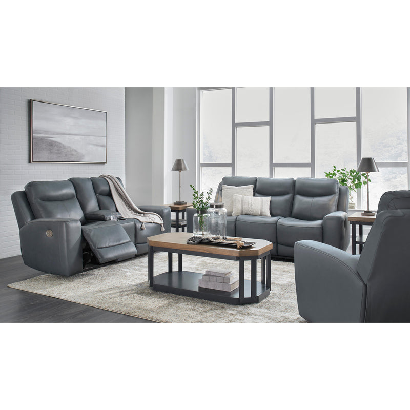 Signature Design by Ashley Mindanao Power Reclining Leather Match Loveseat U5950418 IMAGE 17