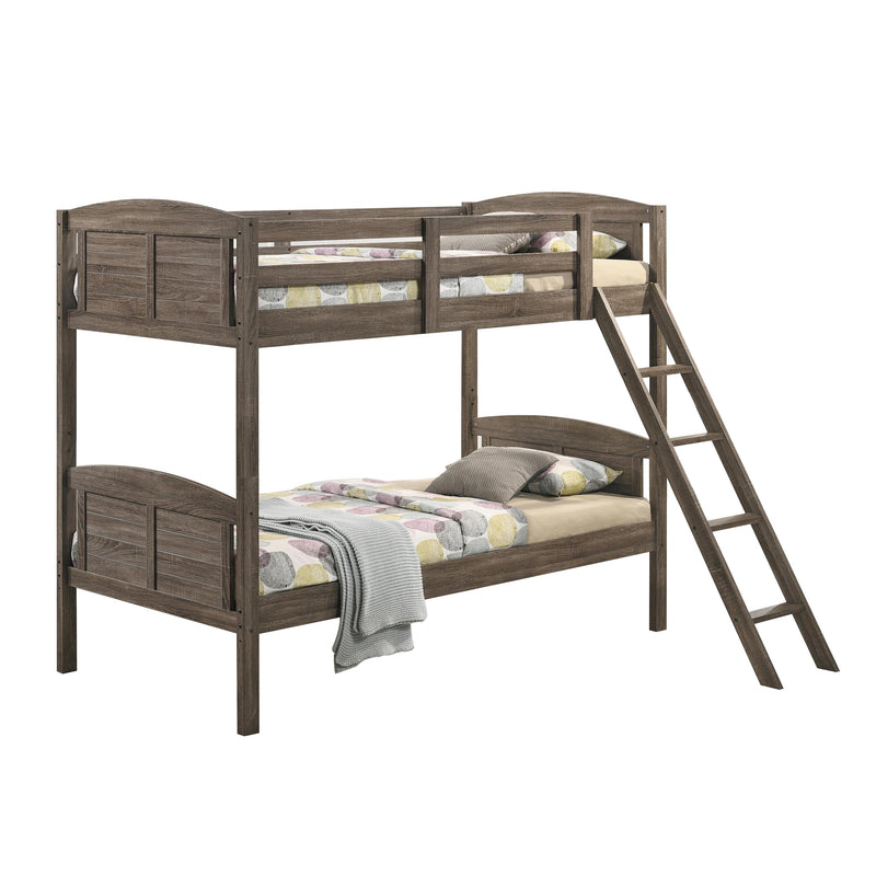 Coaster Furniture Flynn 400808 Twin over Twin Bunk Bed - Weathered Brown IMAGE 1