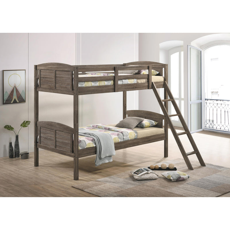 Coaster Furniture Flynn 400808 Twin over Twin Bunk Bed - Weathered Brown IMAGE 3