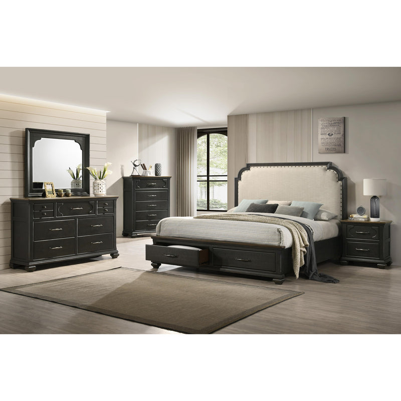 Crown Mark Hamilton King Panel Bed with Storage B6560-K-FBD/B6560-K-HB/B6560-KQ-RAIL IMAGE 2