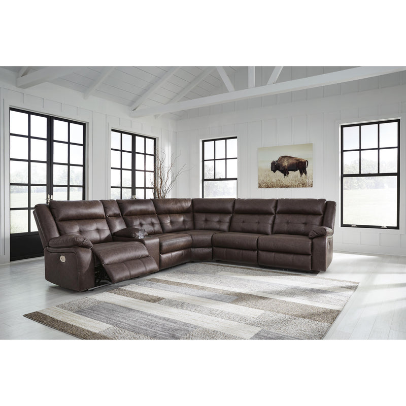 Signature Design by Ashley Punch Up Power Reclining Leather Look 6 pc Sectional 4270258/4270257/4270231/4270277/4270246/4270262 IMAGE 2