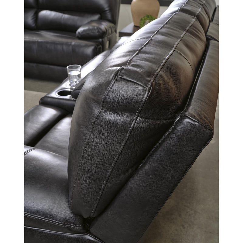 Signature Design by Ashley Mountainous Power Reclining Leather Match Loveseat U6580118 IMAGE 9