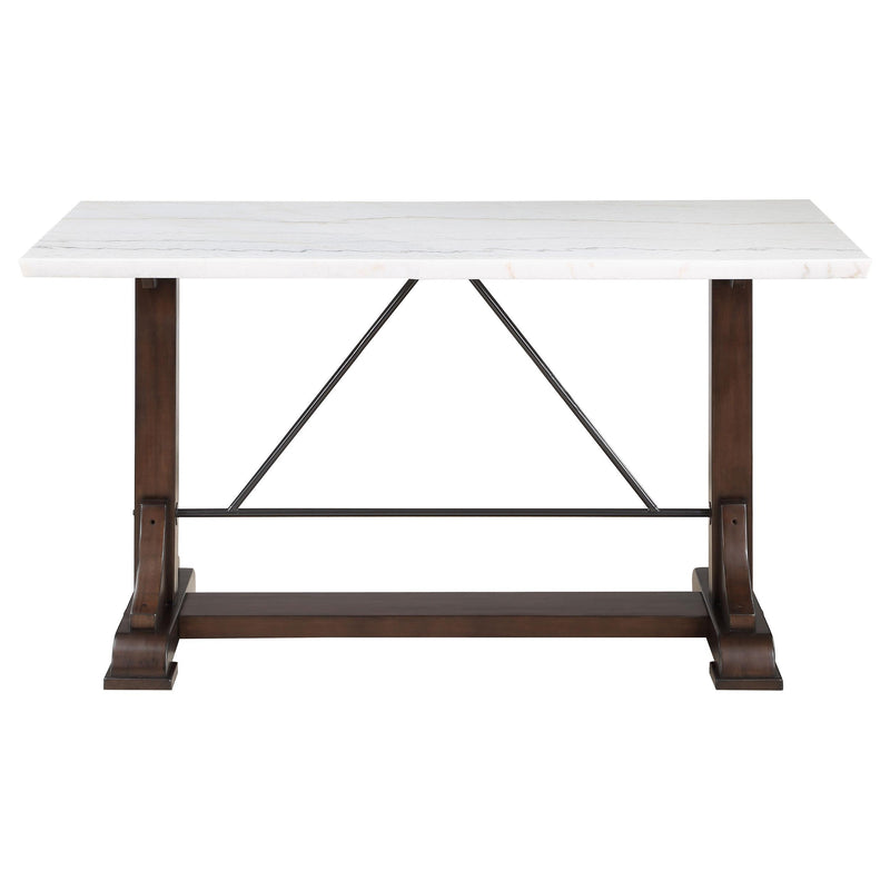 Coaster Furniture Aldrich Counter Height Dining Table with Marble Top and Trestle Base 182438 IMAGE 3