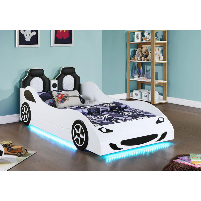 Coaster Furniture Cruiser 400477 Car Themed Twin Bed with Underglow Lights - White IMAGE 3