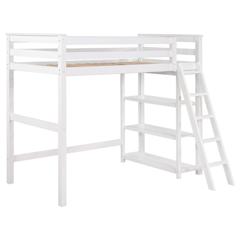 Coaster Furniture Anica 460089 3-Shelf Wood Twin Loft Bed - White IMAGE 1