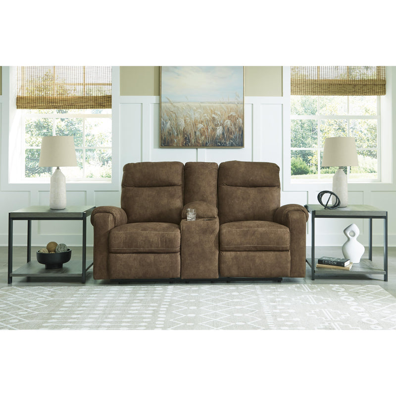 Signature Design by Ashley Edenwold Reclining Leather Look Loveseat with Console 1380594 IMAGE 6