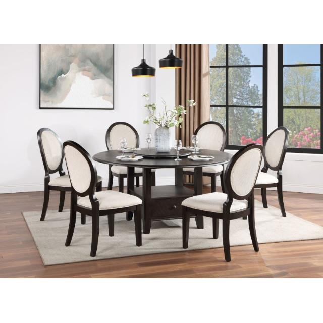 Furniture of America Round Newforte Dining Table CM3260EX-T-TABLE IMAGE 2