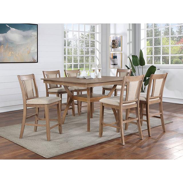 Furniture of America Square Upminster Counter Height Dining Table CM3984NT-PT IMAGE 2