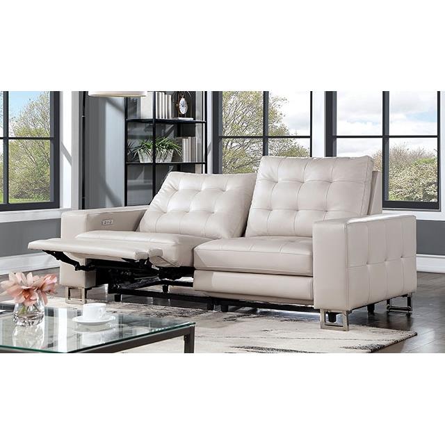 Furniture of America Abberton Power Reclining Leatherette Loveseat CM6735BG-PM-LV IMAGE 2