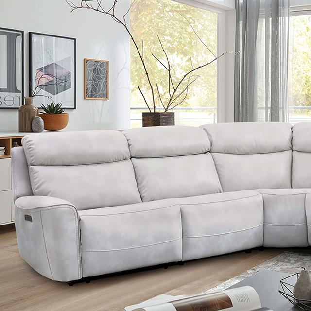 Furniture of America Edmondus Power Reclining Sectional CM9923FG-SECT-PM IMAGE 1